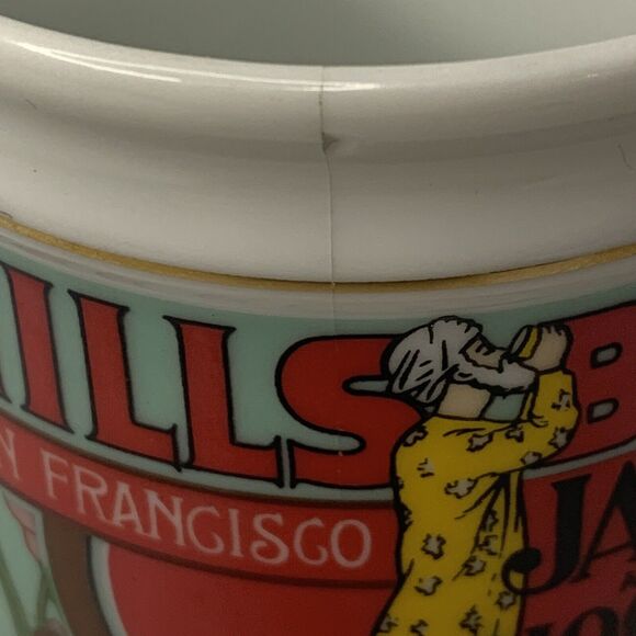 The Corner Store HILLS BROS JAVA COFFEE Porcelain Mug 1984 Franklin Porcelain - Picture 6 of 7